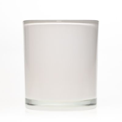 High Quantity White Orange Colorful 14 oz Candle Jars 420 ml Glassware Cylinder Candle Holder White
