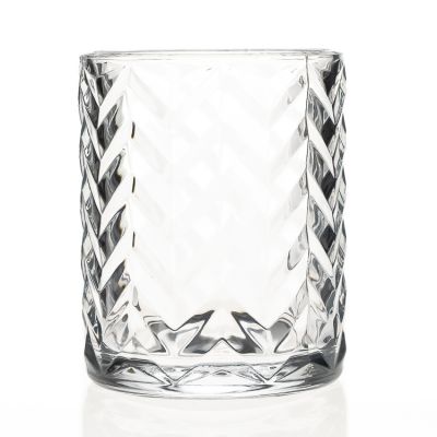 Home Decorative Use Glass Material 700ml Large Big Glass Candle Holder Crystal Round Glass Candle Jar