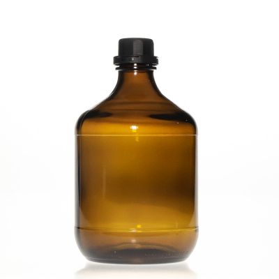 Pharmaceutical Grade 2.5l Large Capacity Amber Brown Round Glass Bottle for Chemical Liquid