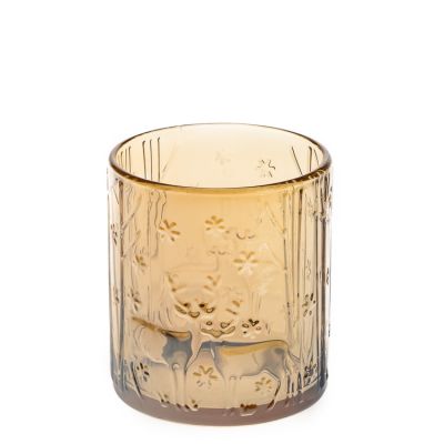 Wholesale Round Coloured Engraving 210 ml Glass Candle jar