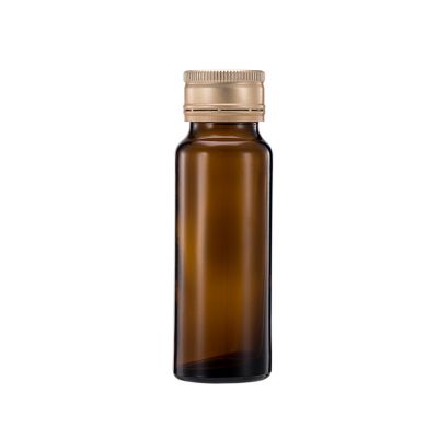 Clear Empty 50ml mini Essential oil Packaging Amber Glass Bottle Amber with aluminum cap threaded