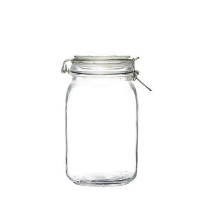 Food grade clear packaging glass jars with glass cover