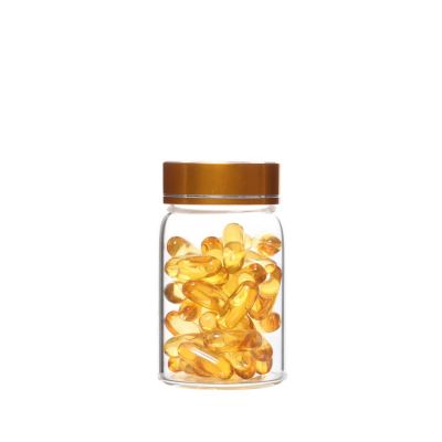Wholesale 100ml clear gelatin vitamin capsule pill hemp bottle glass for pharmaceutical