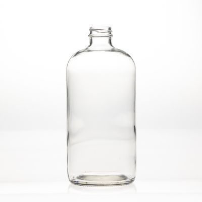 Custom Logo Design 1000ml Reagent Bottle 1L Medical Clear Glass Boston Round Bottle with Bakelite Cap