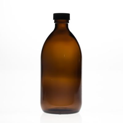 Customized Design 500ml Round amber Liquid Medicine Packaging Glass Maple Syrup Bottle Wide Bakelite Cap