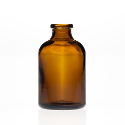 Pharmaceutical Grade Powder Medicine Packaging Bottles 50ml Amber Brown Mini Glass Vial with Stopper