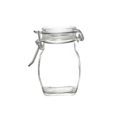 premium quality food goods 100ml glass jar with flip clamp lid