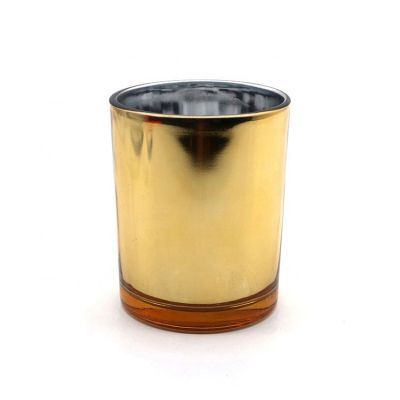 High Quality Luxury Plating Gold Glass candle holder for home decor