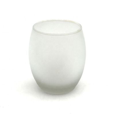 Frosted white egg shaped glass candle cup glass candle holder with box