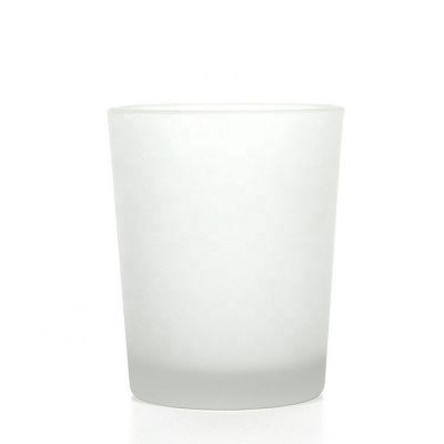 Frosted matte white glass votive pillar candle holder 