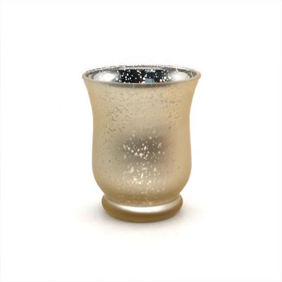 Wholesale Gold Mercury Hurricane Glass Votive Candle Holder Glass Tealight Holder