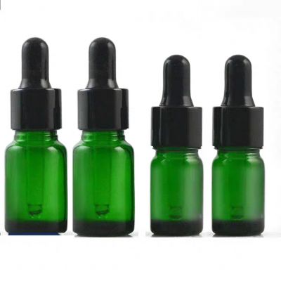 Wholesale Green Empty Glass Bottles Vials for Essential Oil with Eye Dropper Cap - 10/15/30/100ML
