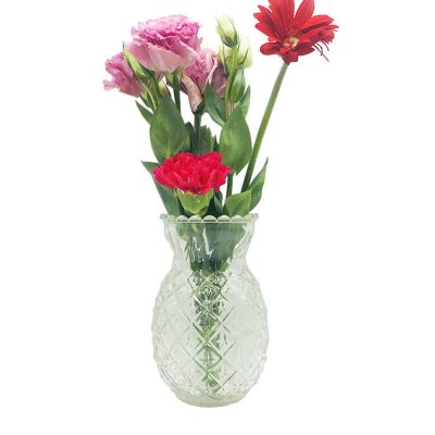 High quality clear pineapple shape decorative glass vase