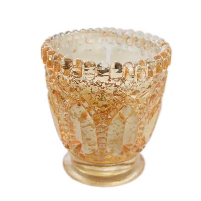 Hot sale Vintage Gold Glass Candle Holders Glass Votive Holder