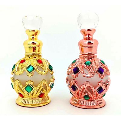 15ml mini gold empty perfume glass bottle fancy vintage in dubai