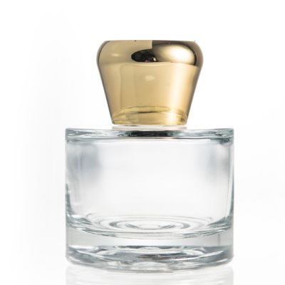 high quality round bottom 65ml luxury Clear Perfume Bottle with Sprayer caps