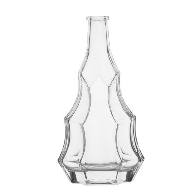 500ml Unique Shaped clear liquor Whisky bottle glass wine bottles