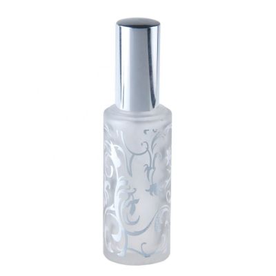 Custom Empty Mini Frosted Hot Stamping Elegant Cosmetic Pump Oil Perfume Bottles Glass