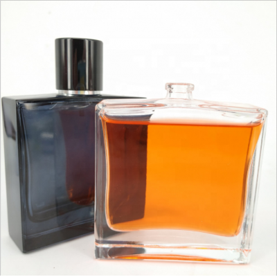 100ml Custom Logo Classic Black Recycled Square Shape Simple Cosmetic Perfume Bottle