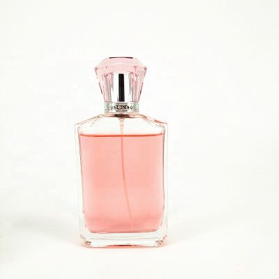 Custom Arabian Style Empty Bulk Tiny Crimp Elegant Attar 100ml Crystal Glass Perfume Bottles with Acrylic Cap 