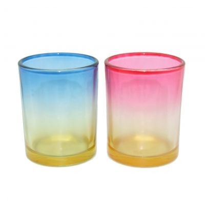 bulk 3oz glass votive candle holders glass gradient color sprays votive candle jars and cheap candle holders
