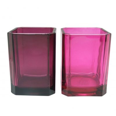 square amber candle jars with lids glass candle luxury custom apothecary candle holders wedding cube jars wholesale