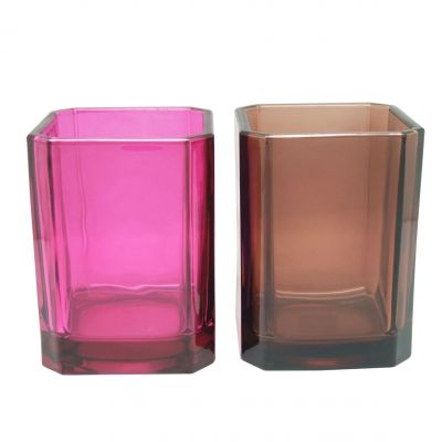 luxury 11oz colored square glass candle jars holders wedding custom cube jar candles wholesale 