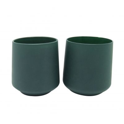 7oz containers for candles matte dark green candle vessels frosted glass votive candle holders for home decor