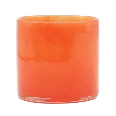 8oz orange glass candle holders candle jars round 250ml