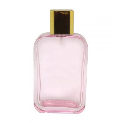 100ml pink colored glass rectangular perfume bottles with sprayer pump luxury mist sprayer bottle atomizer