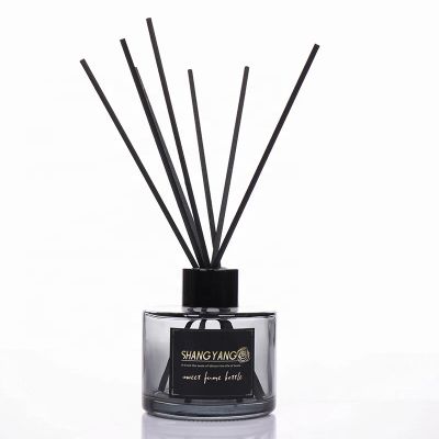 Cylinder Essential Oil Glass Decorative Reed Diffuser Bottle With With Diffuse Sticks 