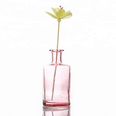 Decorative 250ml Air Freshener Glass Bottle Aroma Diffuser Glass Bottle Pink Colour