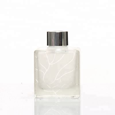Unique Square Shape Frosted 100ml Reed Diffuser Bottles Glass 