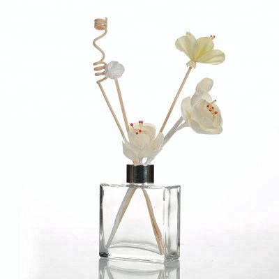 100ml Flat Square Shaped Glass Diffuser Bottle With Screw Cap 