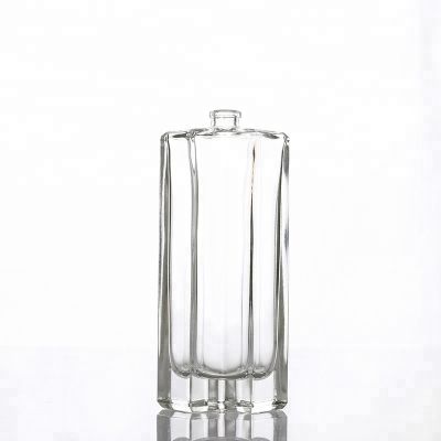 Unique Shaped 100ml Special Design Clear Glass Perfume Bottle 