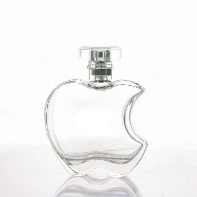 Hot Sale 100ml Apple Shaped Clear Aroma Fragrance Diffuser Perfume Glass Bottle With Spray For Home 3oz