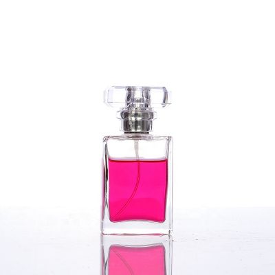 Cosmetics packaging square colored glass crystal perfume atomizer bottle 