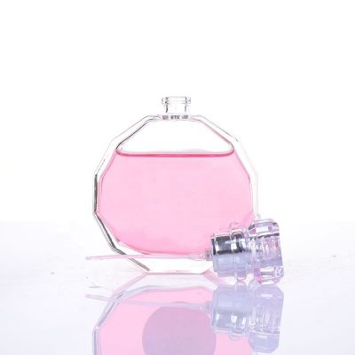 100ml Clear Flat Glass Bottle Round Perfume Glass Bottle with Mist Sprayer 