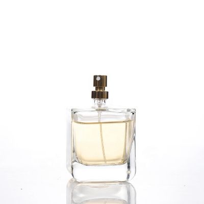 Hot Sale 100ml Clear Spray Perfume Glass Bottle Empty Square Package Spray Bottle 