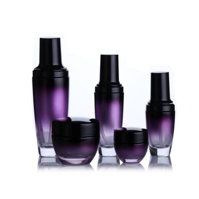 100ml Gradient Purple Luxury Lotion Pump Bottle 30g 50g Skin Care Cream Jar Refillable Cosmetic Container Glass Lotion Bottle 