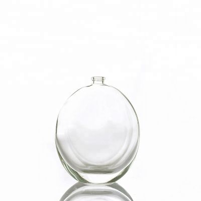 New Design Clear 120ml Flat Round Glass Perfume Bottles 