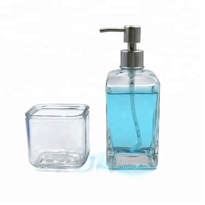 400ml Foaming Soap Glass Dispenser Pump Bottle for Bathroom Vanities or Kitchen Sink, Countertops 