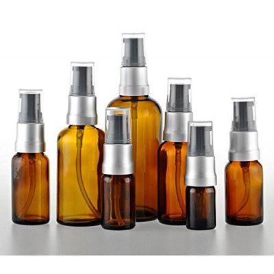 5ml 10ml Fancy Portable Brown Glass Bottles Lotion Bottle Electro-aluminium Emulsion Pump for Cosmetics Shampoo Lotion 