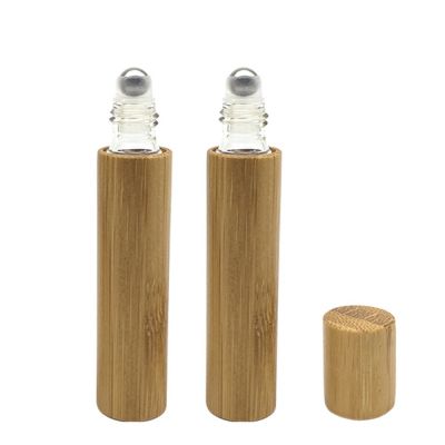 10/15ml roll on perfume bottle glass deodorant roller bottle with bamboo cover