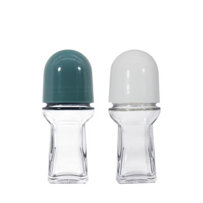Twist Cap 50ml Refillable Glass Roll-On Deodorant Bottles For Homemade Natural Deodorant 