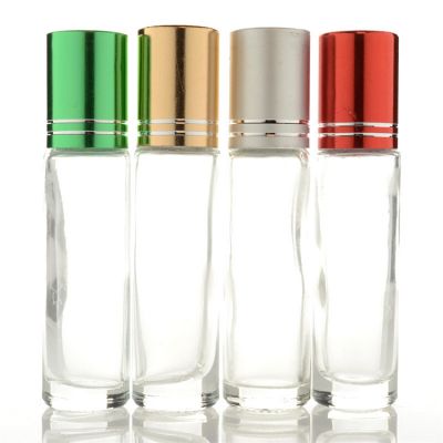 cosmetic packaging perfume 10 ml glass roll on oil bottle with stainless steel ball or plastic / glass ball