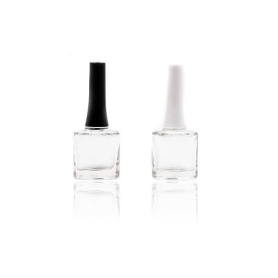 12ml Oblate Clear Empty Glass Nail Polish Bottle With Cap and Brush 