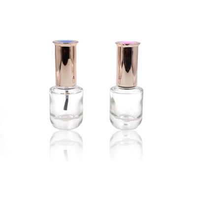 15ml cylindrical empty clear nail polish bottle with brush and cap 