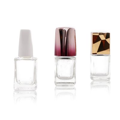 16ml empty fancy gel nail polish bottle with brush and colored cap 