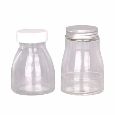 120 ml Crystal white glass clear lead-free glass packing round storage bottles & jars with metal lid 
